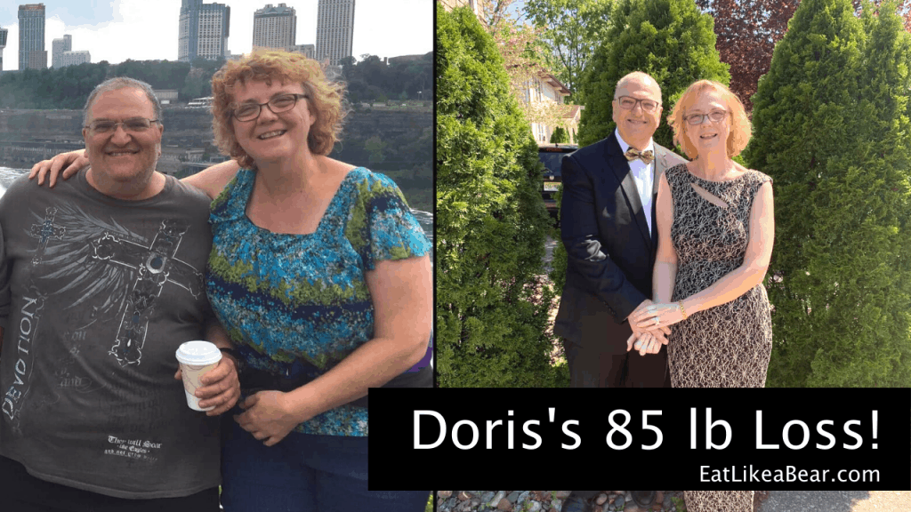 Doris, pictured in her before and after photos, displaying her weight loss success story