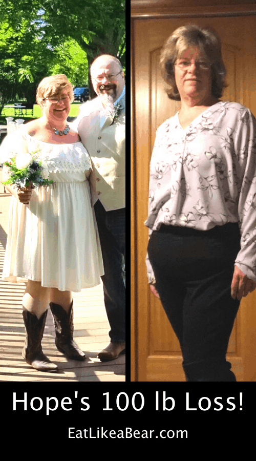 Hope, pictured in her before and after photos, displaying her weight loss success story