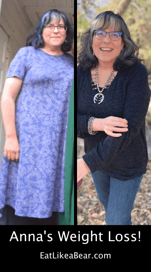 Anna, pictured in her before and after photos, displaying her weight loss success story