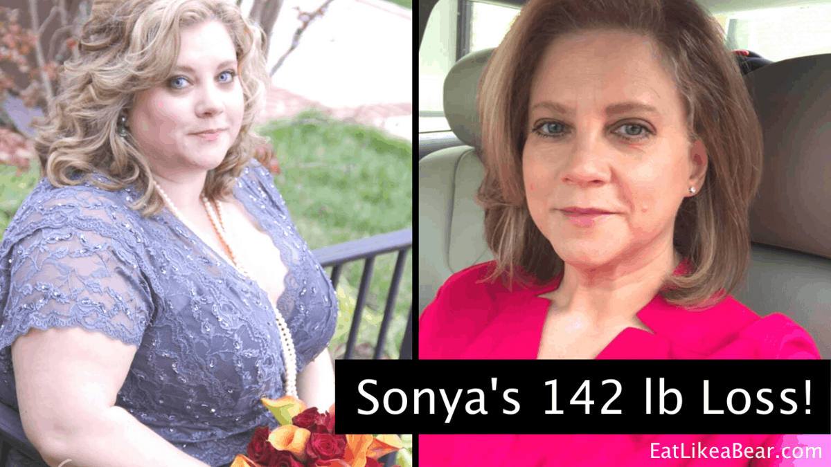 Sonya, pictured in her before and after photos, displaying her weight loss success story