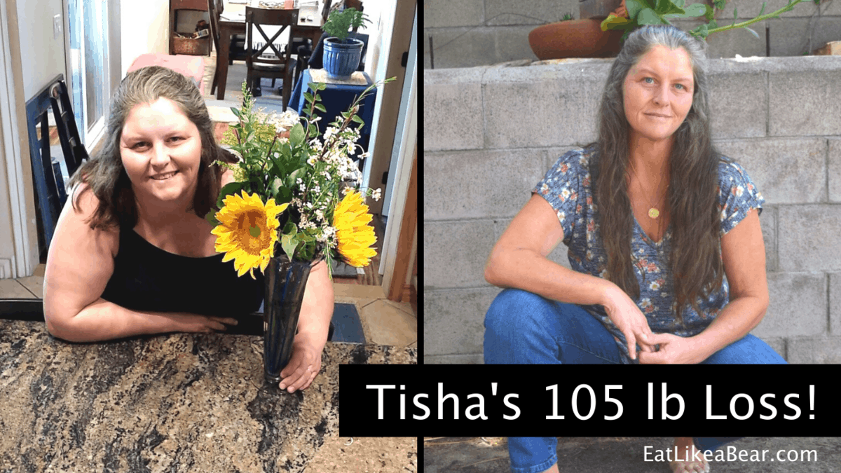 Tisha, pictured in her before and after photos, displaying her weight loss success story