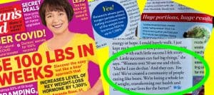 Amanda Rose on the cover of Woman's World with article snippets