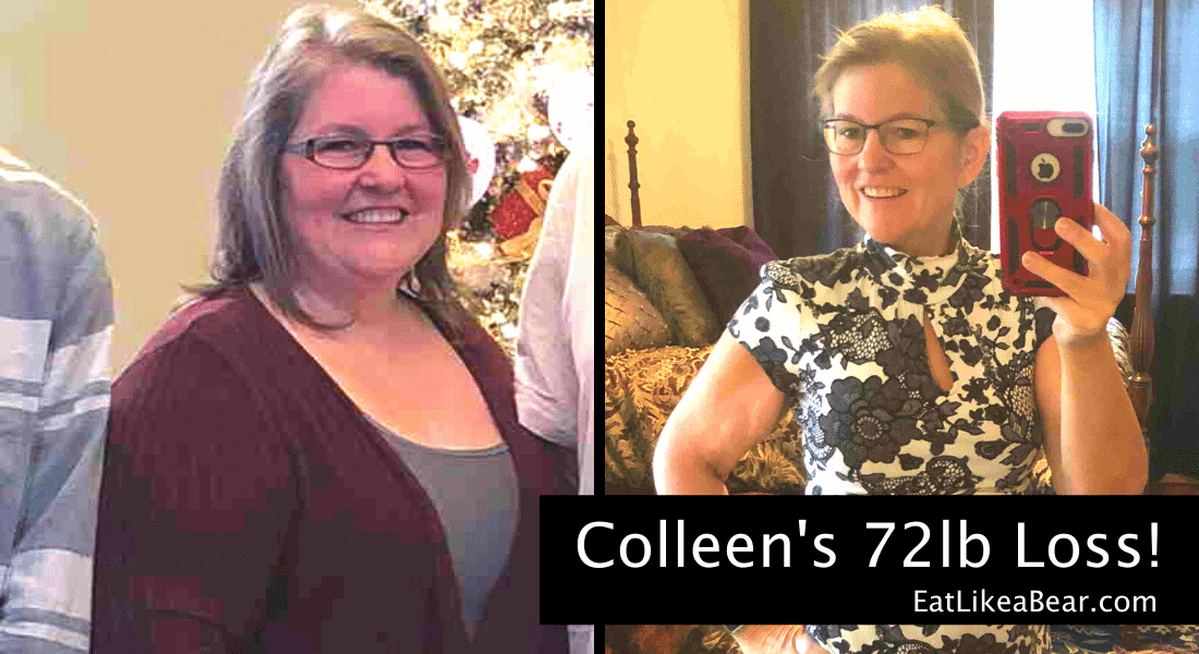Photo of Colleen before and after 72 pound weight loss