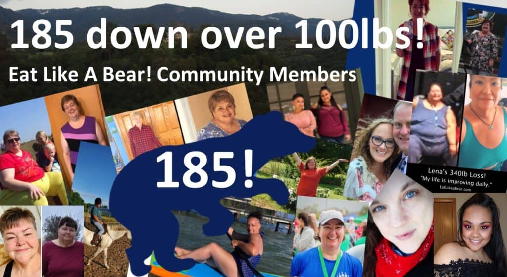 A collage of people in the Century Bear club, now 185 people