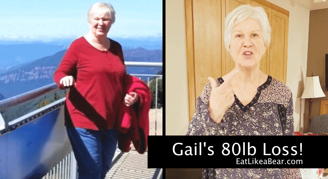 Photo of Gail before and after 80 pound weight loss