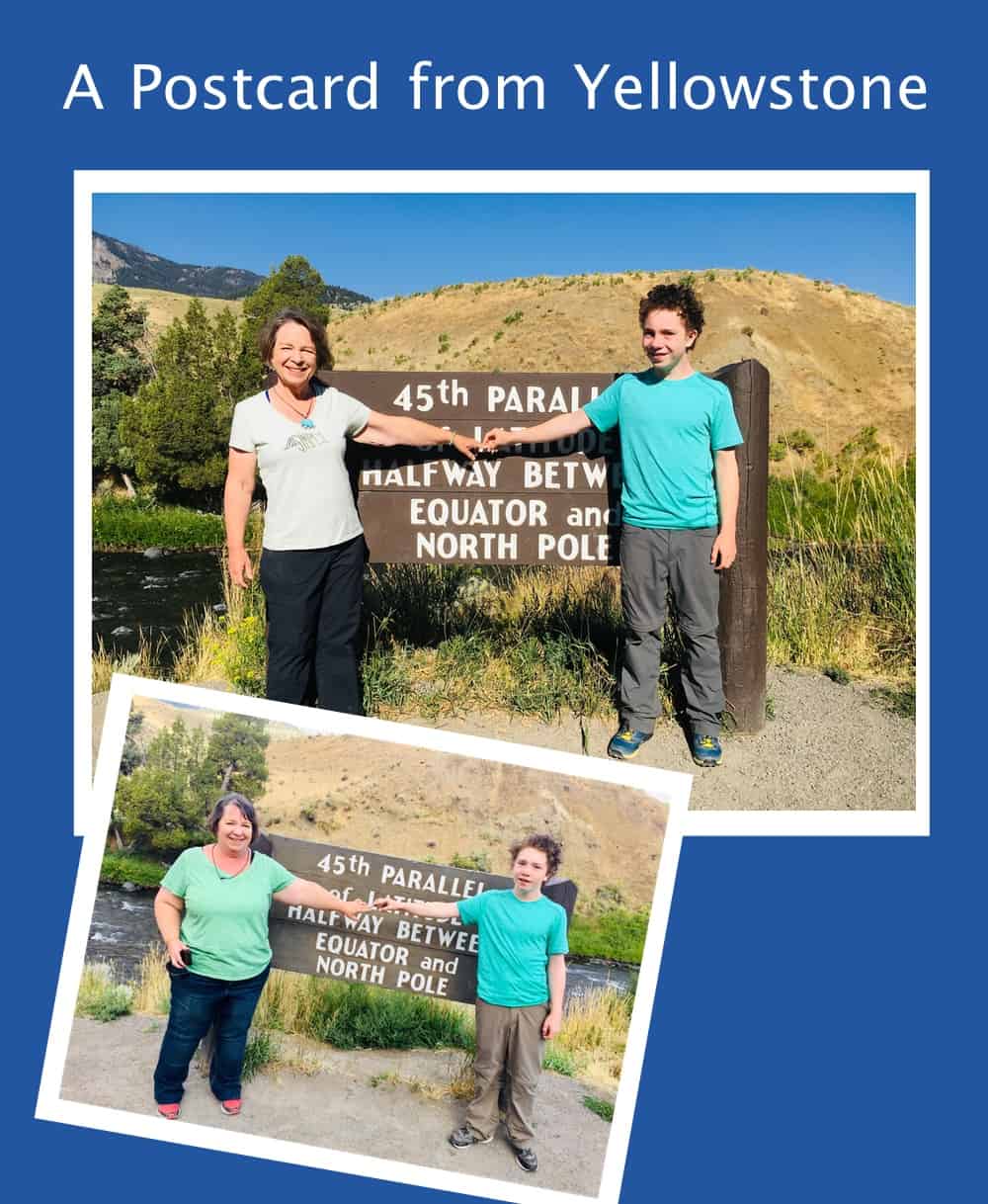 Amanda Rose, before and after, at Yellowstone National Park