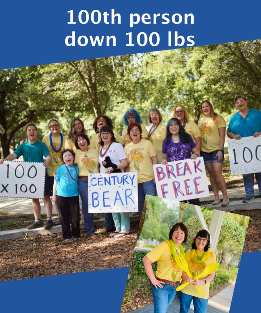 The Eat Like a Bear leadership team with our 100th Century Bear Sondra Jones