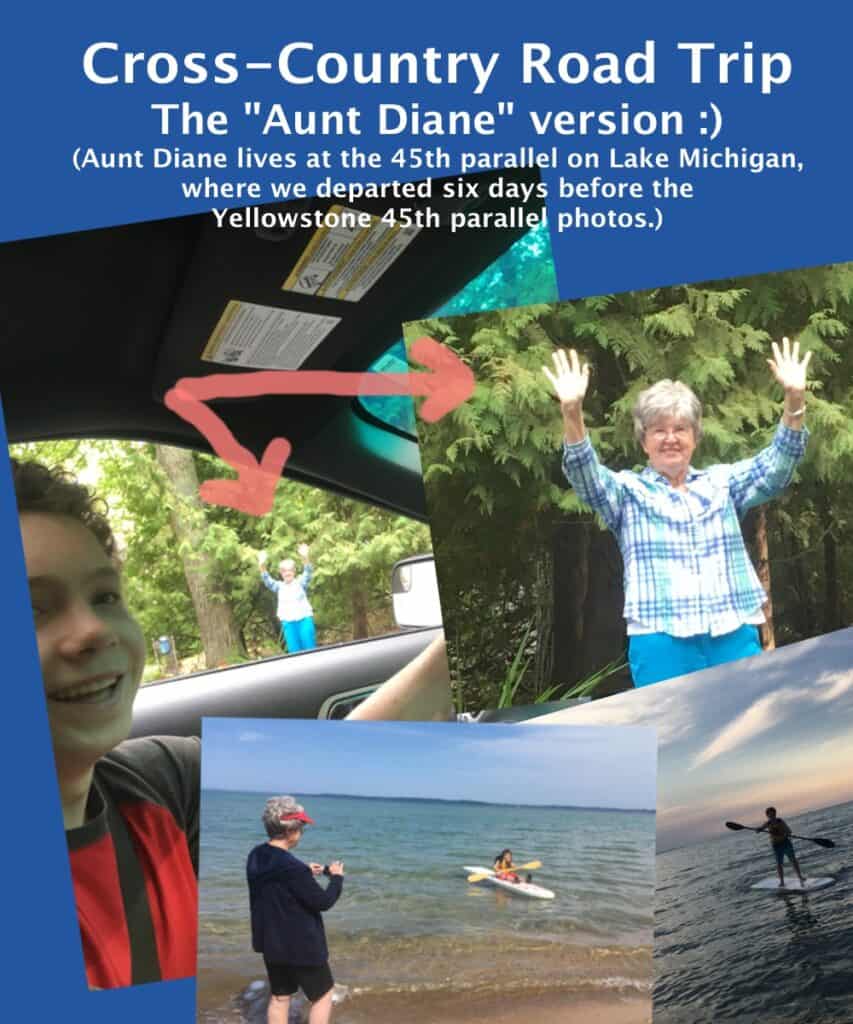 Road trip photos of "Aunt Diane" on Lake Michigan