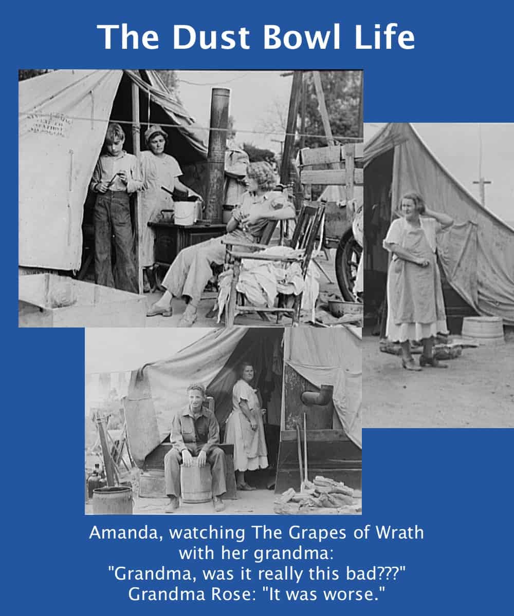 Images from the Dust Bowl period in California -- tent living