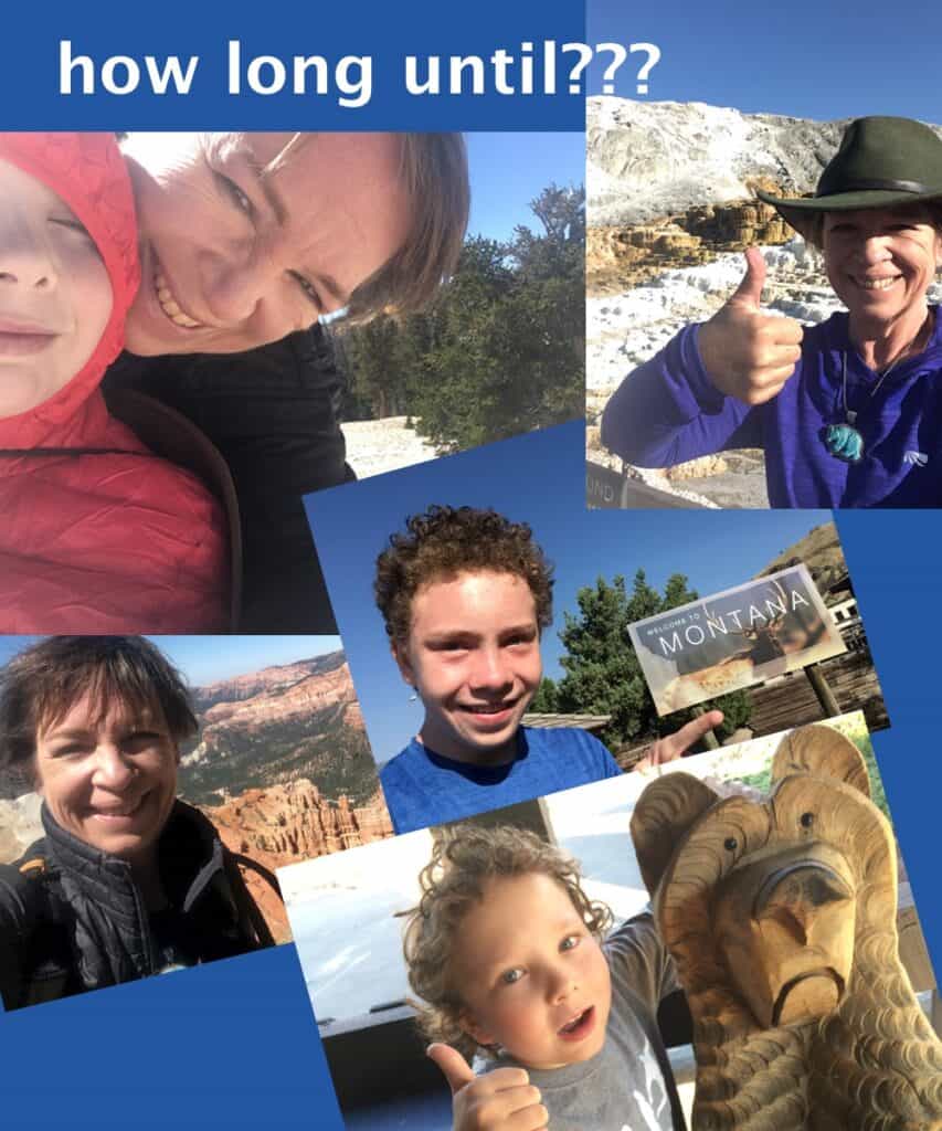 Amanda and sons on trips in Montana and Wyoming