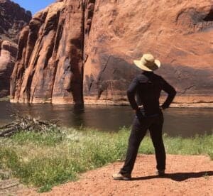 Amanda Rose standing on the Colorado River
